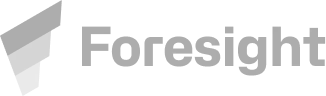Foresight company logo with stylized F icon in gray.